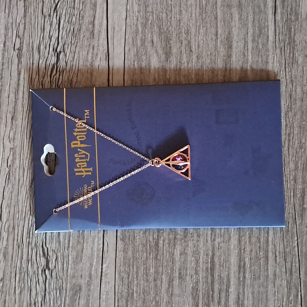 Harry Potter Deathly Hallows Necklace Rose Gold and Silver Tone